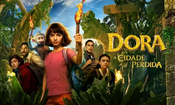 Protagonista do filme Dora e a Cidade Perdida no poster de divulgação