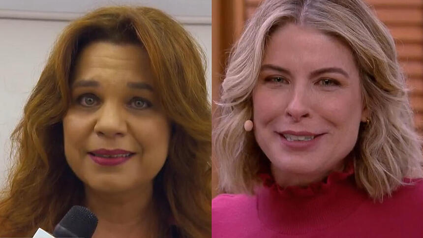 Montagem com Isabel Teixeira e Rita Lobo no É de Casa deste sábado (15/07/2023)