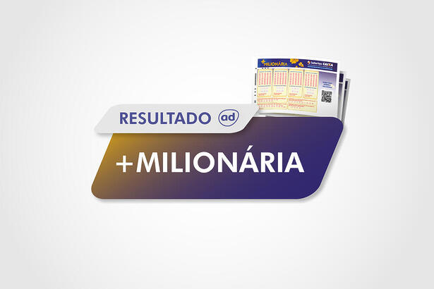 Arte de divulgação do resultado da +Milionária da Loterias Caixa