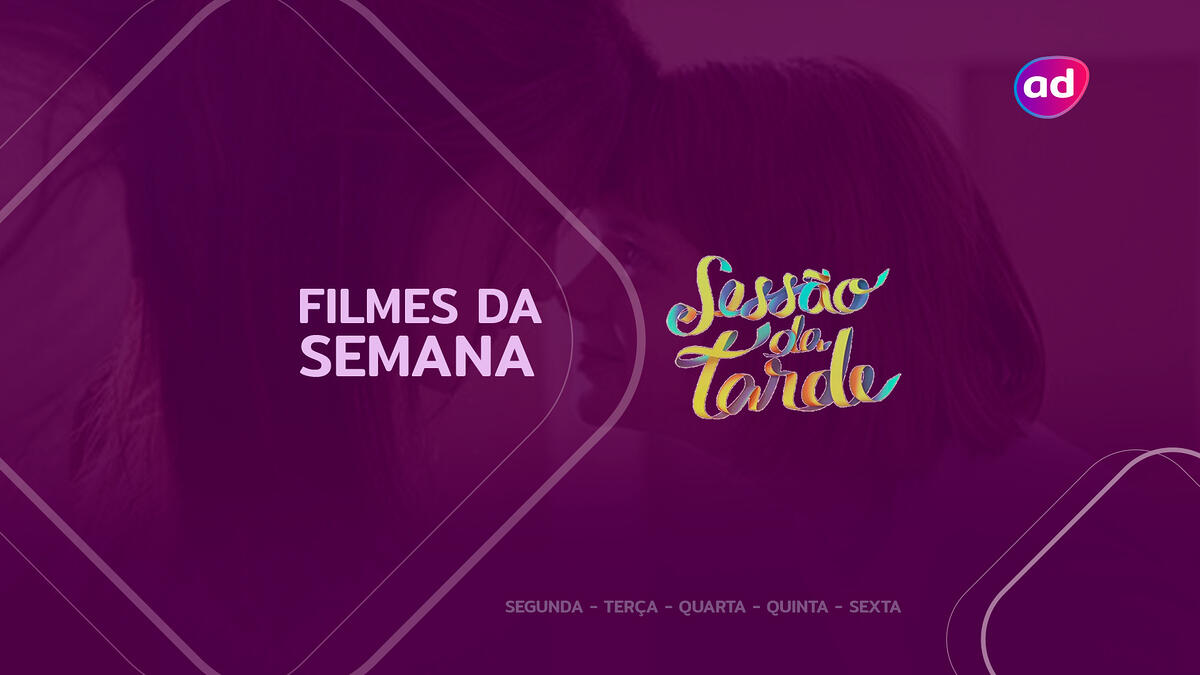 Arte dos filmes da semana da Sessão da Tarde, ao fundo cena do filme Ramona e Beezus