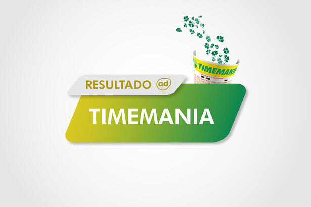 Arte do resultado da Timemania da Loterias Caixa