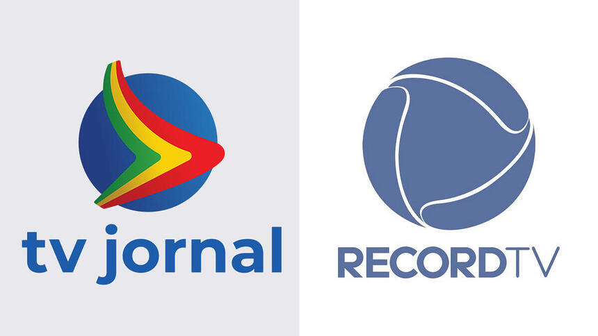 Logo da TV Jornal, afiliada ao SBT e logo da Record TV