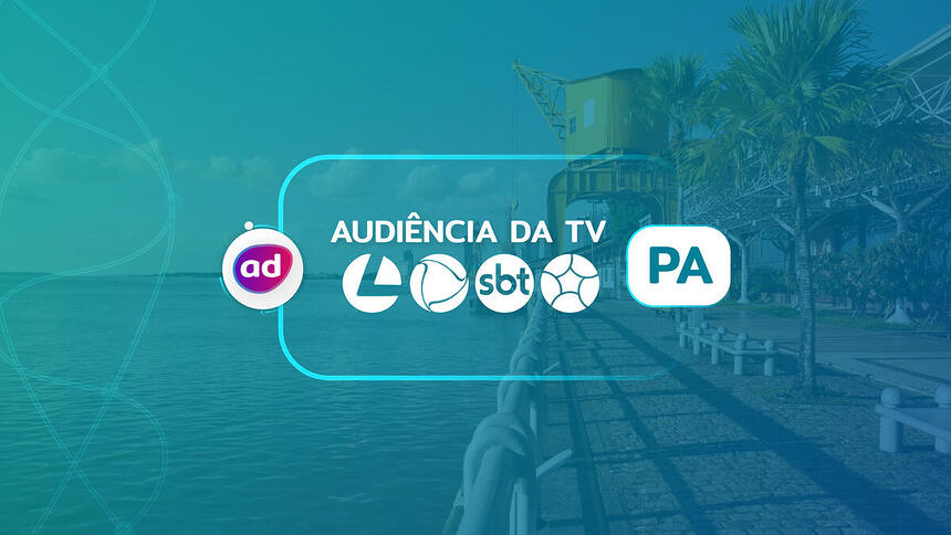 Arte gráfica dos consolidados de audiência da TV em Belém. O material contém os logos da TV Liberal/Globo, Record TV Belém, SBT Pará e RBATV/Band.