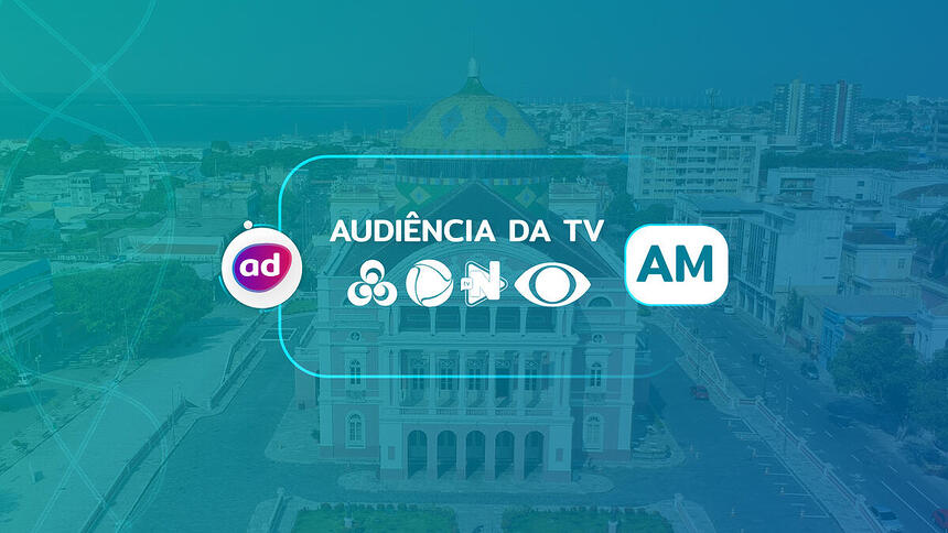 Arte com os dados consolidados de audiência da TV da Rede Amazônica/TV Globo, Record TV Manaus, TV Norte Amazonas/SBT e Band Amazonas