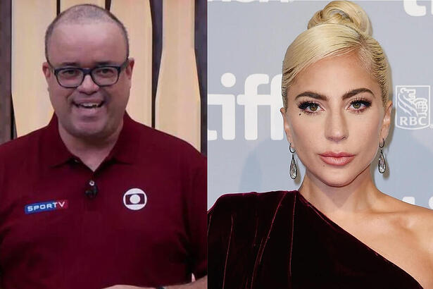 Everaldo Marques e Lady Gaga em uma montagem