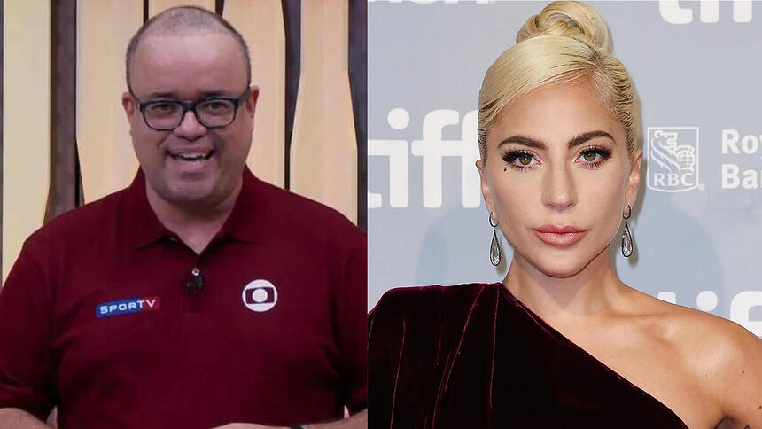 Everaldo Marques e Lady Gaga em uma montagem