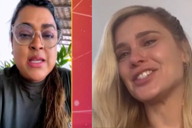 Preta Gil e Carolina Dieckmann chorando no Encontro