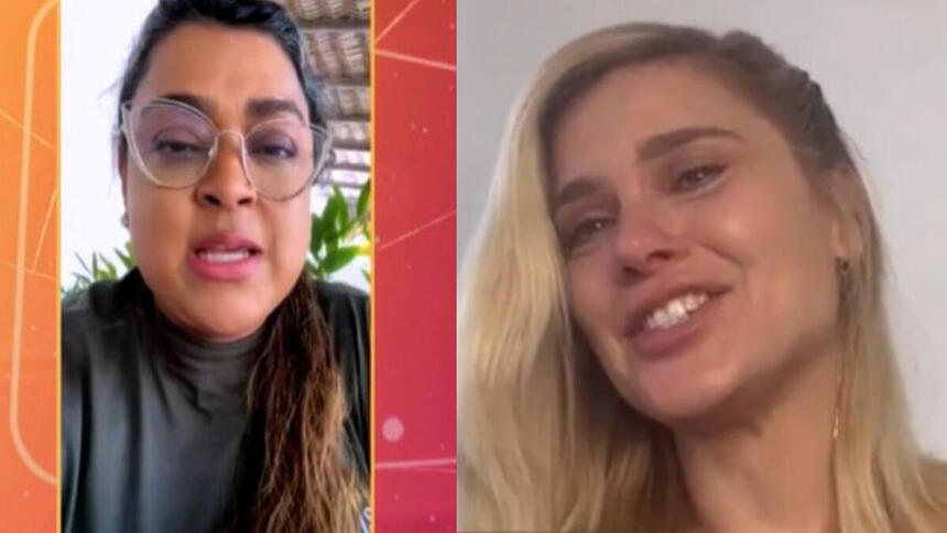 Preta Gil e Carolina Dieckmann chorando no Encontro