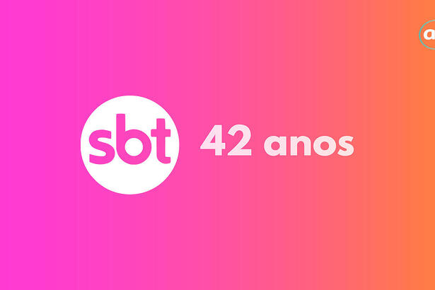 Logo comemorativo aos 42 anos do SBT