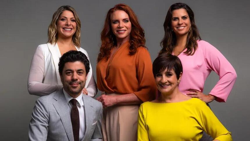 Tiago Eltz, Mônica Waldvogel, Daniela Lima, Leilane Neubarth e Camila Bomfim comandam programação matinal da GloboNews