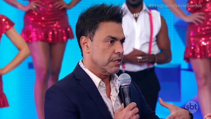 Zezé Di Camargo em trecho de participação no Programa Silvio Santos