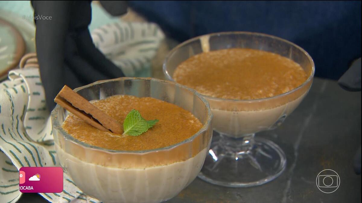 Ana Maria Braga montando o arroz-doce caramelado