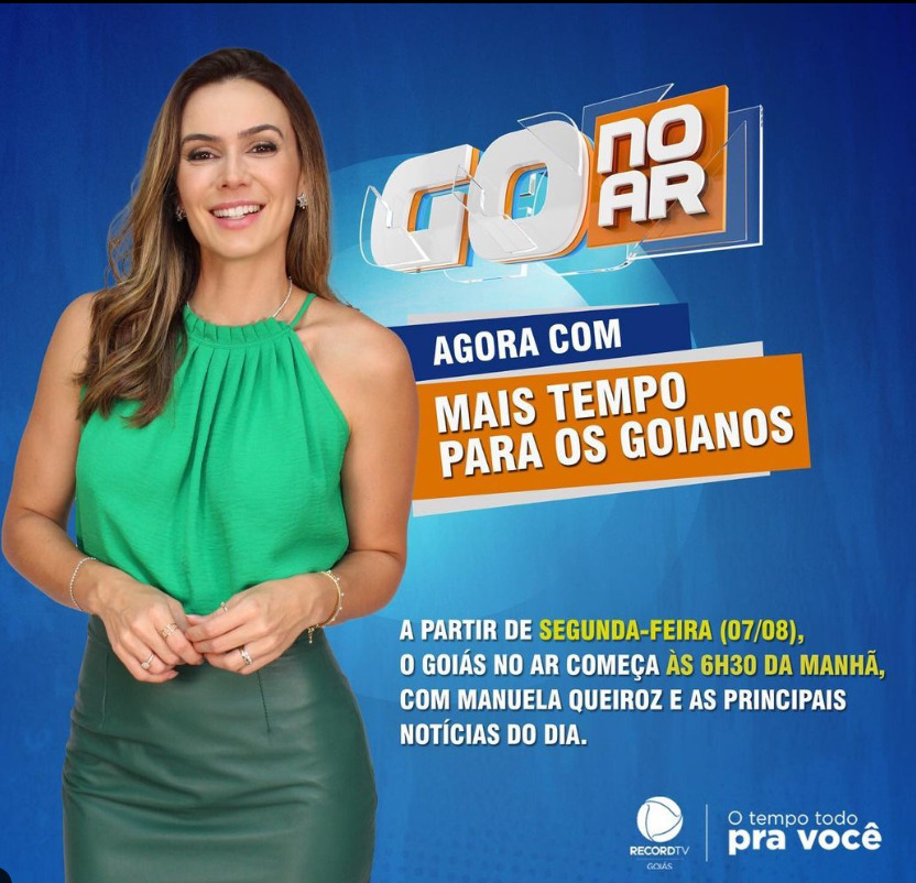 Anúncio das mudanças na programação da Record TV Goiás com o fim do Balanço Geral Manhã GO