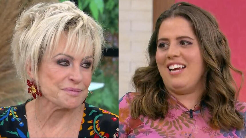 Ana Maria Braga e Tati Machado em uma montagem no Mais Você