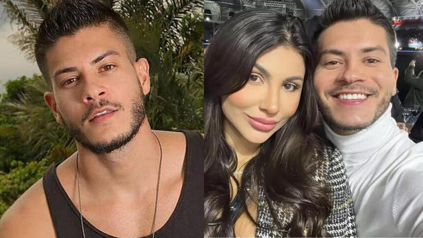 Arthur Aguiar e Jheny Santucci juntos em uma montagem