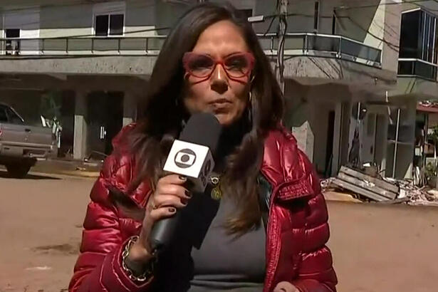 Cristina Ranzolin em trecho de entrada ao vivo no Jornal Hoje