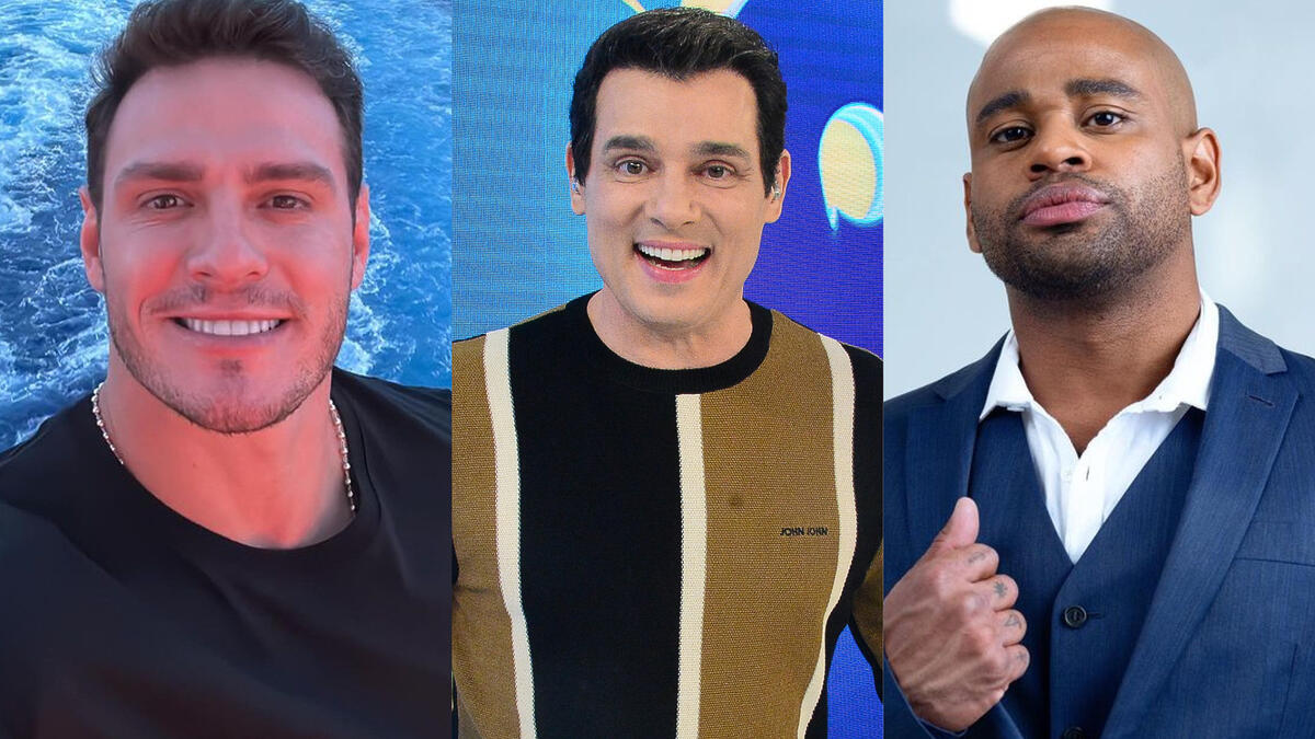 Gustavo Benedeti, Celso Portiolli e Cezar Black em uma montagem