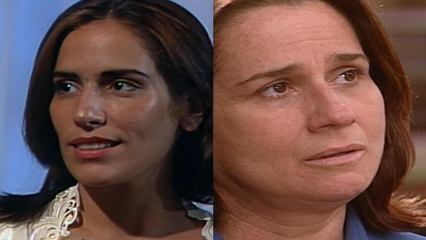 Montagem com Gloria Pires em cena de Mulheres de Areia e Vera Holtz em Mulheres Apaixonadas