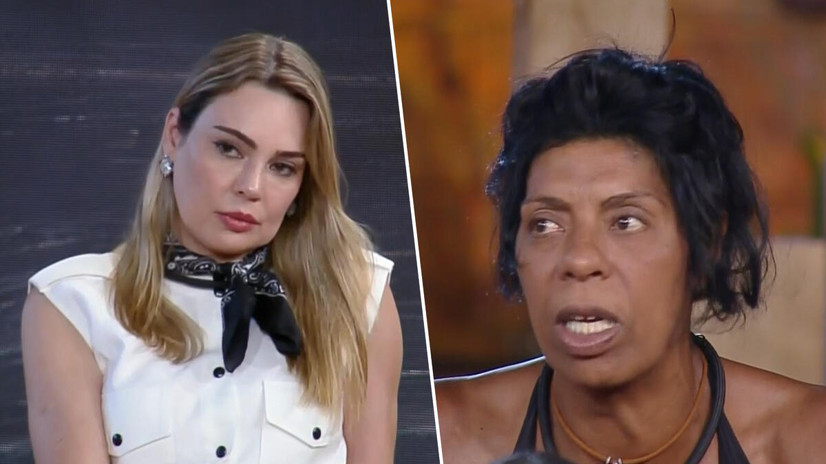 Montagem com Rachel Sheherazade e Marcia Fu na primeira formação da Roça de A Fazenda 15