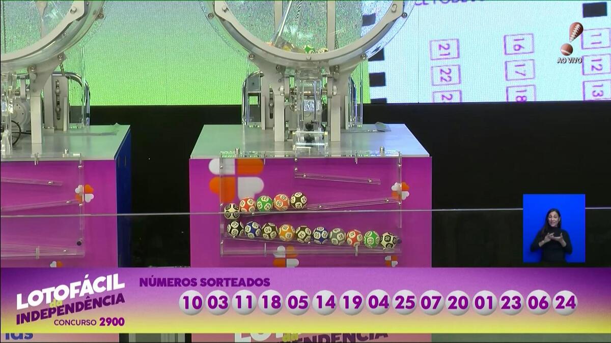 Ordem dos números sorteados na Lotofácil da Independência 2900