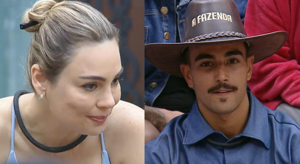 Rachel Sheherazade e Yuri Meirelles em uma montagem na A Fazenda 15