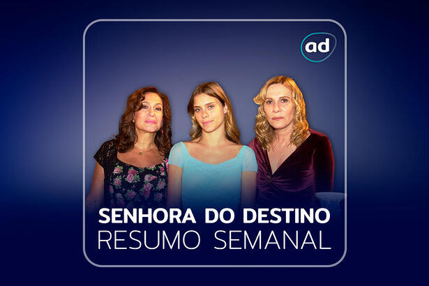 Arte do resumo da novela Senhora do Destino no Viva