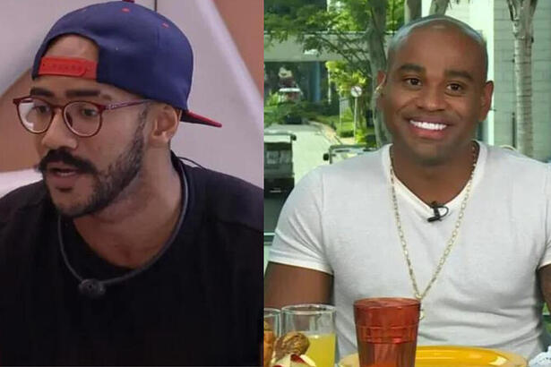 Ricardo Alface e Cezar Black em uma montagem no BBB 23