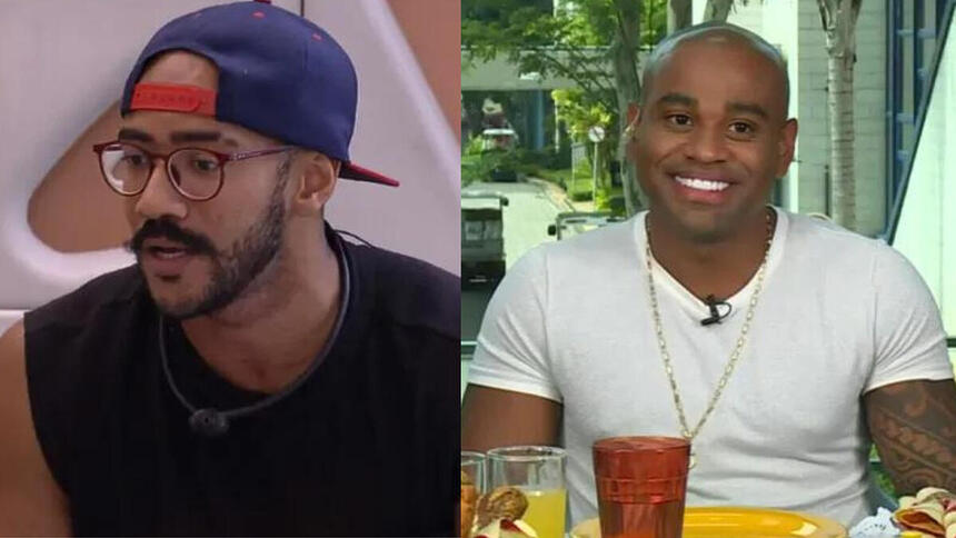 Ricardo Alface e Cezar Black em uma montagem no BBB 23