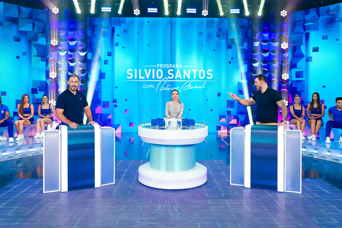 Rodrigo Minotauro e Rogério Minotouro no Jogo das 3 Pistas do Programa Silvio Santsos