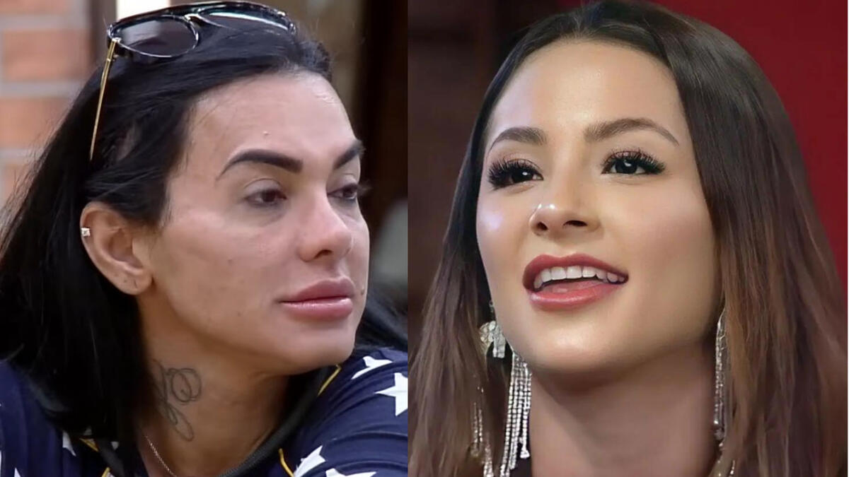 Simioni e Nathalia em uma montagem em A Fazenda 15