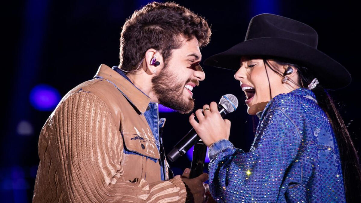 Gustavo Mioto e Ana Castela cantando juntos