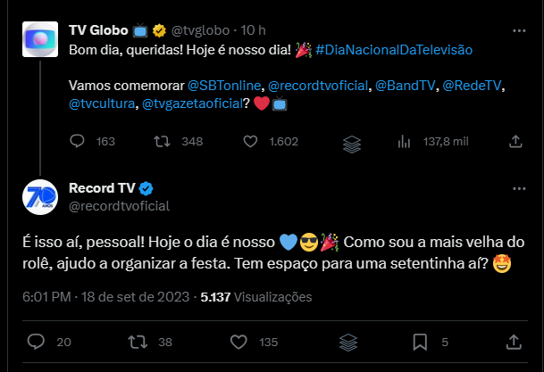 Record responde publicação da Globo