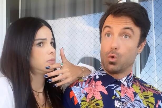 Sthefany Brito e Kayky Brito fazendo caretas em vídeo compartilhado nas redes sociais