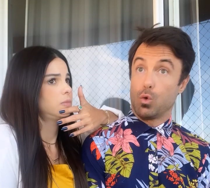 Sthefany Brito e Kayky Brito fazendo caretas em vídeo compartilhado nas redes sociais