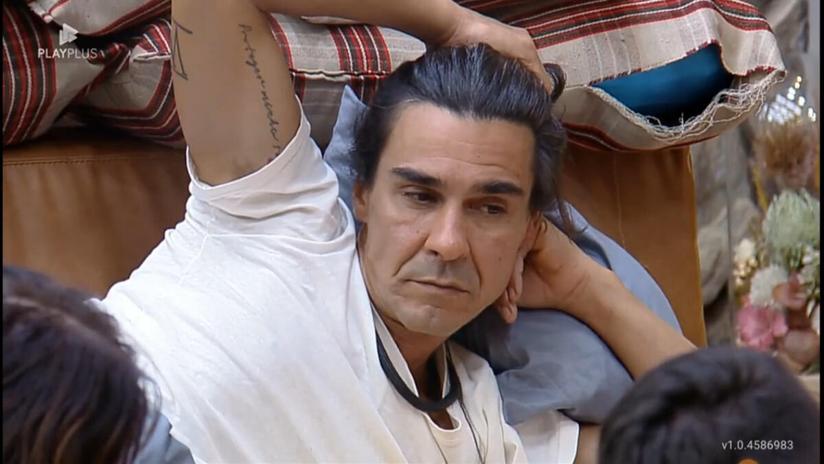 André durante conversa em A Fazenda