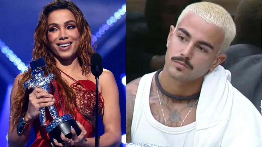 Anitta e Yuri Meirelles em uma montagem