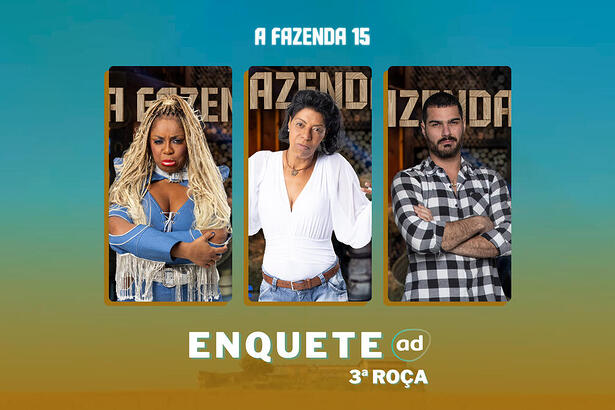 Cariúcha, Marcia Fu e Shay tristes na arte da enquete da 3ª Roça de A Fazenda 15