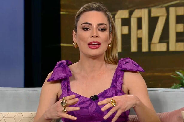 Rachel Sheherazade durante participação no programa Hoje em Dia