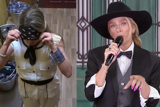 Rachel e Galisteu em trechos do episódio de A fazenda sobre a expulsão