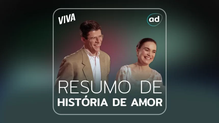 Arte de divulgação do resumo semanal da novela História de Amor, exibida no canal Viva