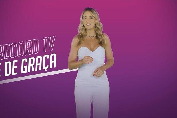 Ticiane Pinheiro na nova campanha da Record TV sobre o PlayPlus