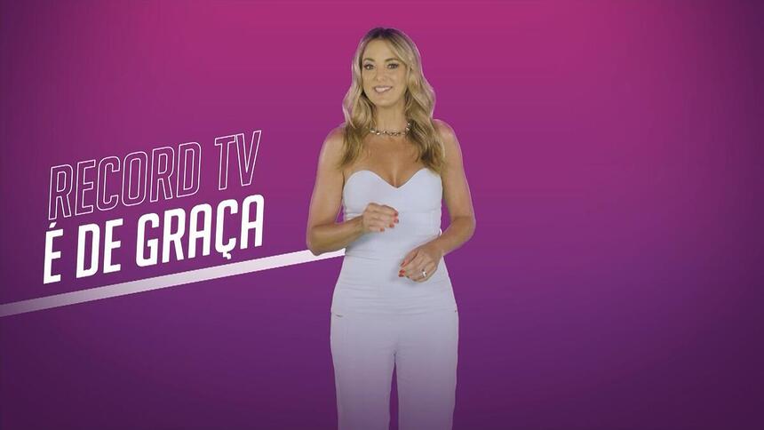 Ticiane Pinheiro na nova campanha da Record TV sobre o PlayPlus