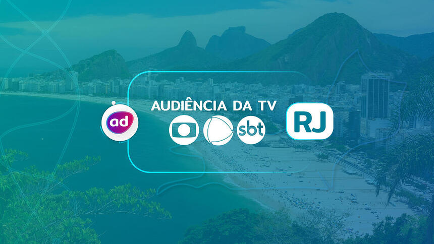 Arte de divulgação da audiência dos dados consolidados de audiência da TV do Rio de Janeiro