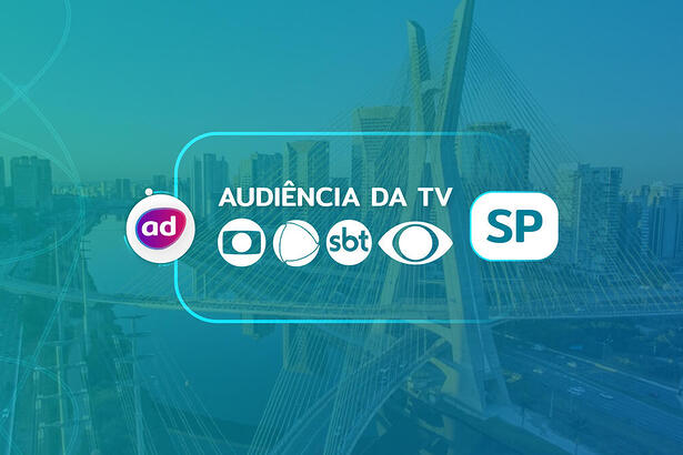 Arte gráfica dos consolidados de audiência da TV Globo, Record, SBT e Band em São Paulo