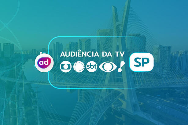 Arte gráfica dos consolidados de audiência da TV Globo, Record, SBT, Band e RedeTV em São Paulo