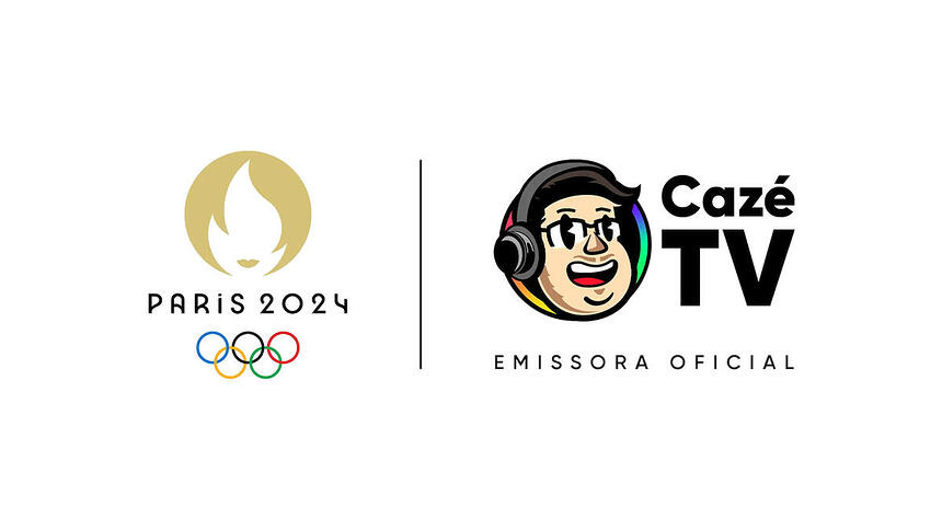 Folder de lançamento dos Jogos Olímpicos 2024 na CazéTV