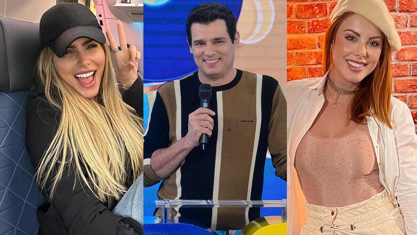 Erika Schneider e Deborah Albuquerque, com Celso Portiolli, em uma montagem