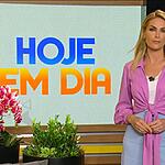 Ana Hickmann no cenário do Hoje em Dia