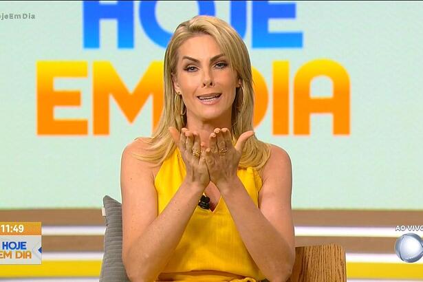 Ana Hickmann deixa um beijo para o público do Hoje em Dia