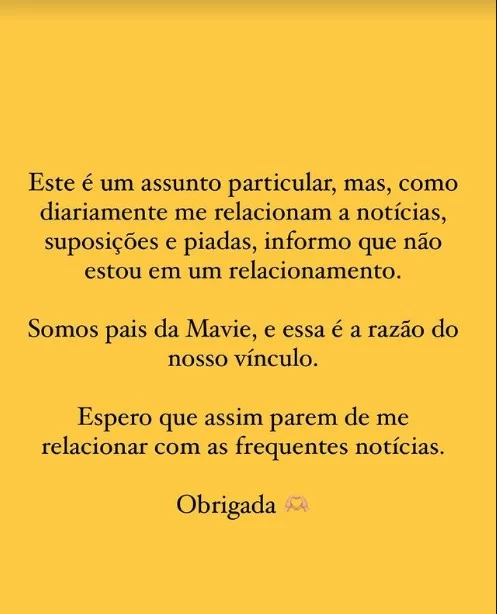 Comunicado de Bruna Biancardi sobre o fim do relacionamento com Neymar